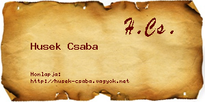 Husek Csaba névjegykártya
